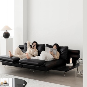 ชุดโซฟาหนัง Bauhaus แบบย้อนยุคกลางโบราณขนาดใหญ่สามที่นั่งห้องนั่งเล่นเก้าอี้หมุนอเนกประสงค์สำหรับใช้ในบ้าน - Product Image 2