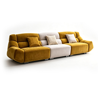 Ensemble de canapés de salon modernes minimalistes et luxueux pour appartement, trois places, en forme de L, modulaires, en tissu cachemire