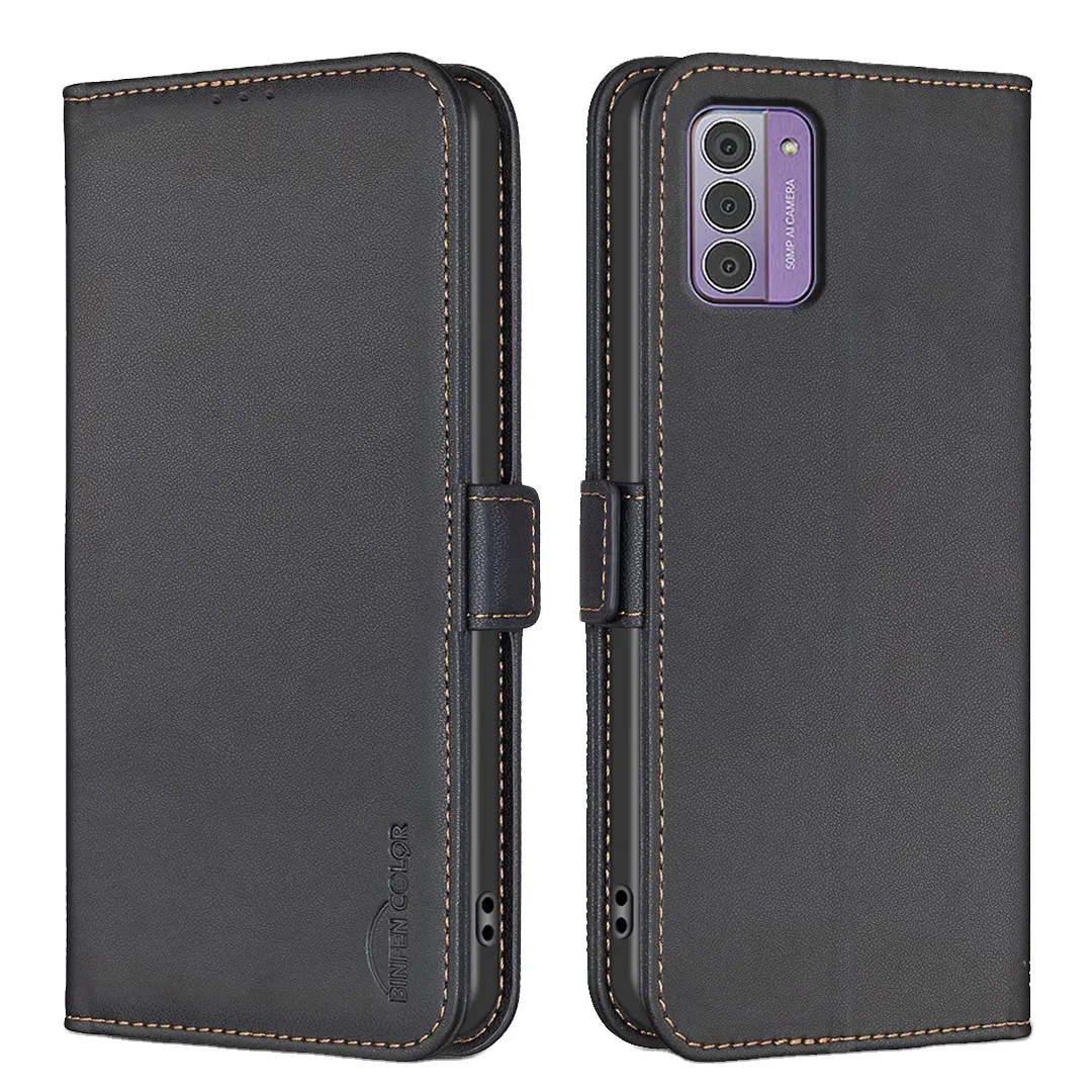 Shockporof kitap Flip PU deri cüzdan ile kart tutucu cep telefonu kılıf Nokia G42 G22 G21 C32 C22