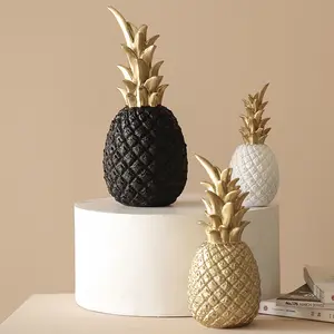 S M L size Pineapple for Decoration Household Decorative Artificial WHITE Pineapple Resin WHITE BLACK GOLD Pineapple Ornament