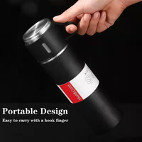 Ensemble cadeau populaire pour entreprise, 500 ml, tasse d'affaires portable, thermos en acier inoxydable, gourde avec 3 couvercles