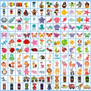 สติกเกอร์สักลายการ์ตูนสัตว์และพืชสีสันสดใส ขนาด 1.57*1.57 นิ้ว สำหรับเด็ก ลายน่ารัก สีแดง น้ำเงิน เขียว ทอง สำหรับเด็กชายและเด็กหญิง - Product Image 6