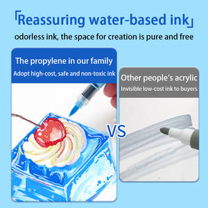 مجموعة أقلام تحديد أكريليك سائلة برأس ناعم، قلم رسم بحبر دائم لفن الطلاب، قلم تحديد أكريليك سائل مستقيم جديد - Product Image 6
