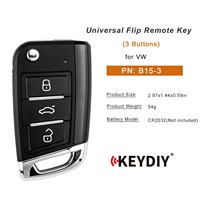 KEYDIY KD B15-3 Llave Remota Inteligente Universal con 3 Botones para V-W Tipo MQB, 5 Piezas/Lote con 12 Meses de Garantía