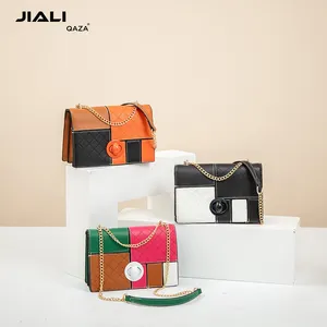 JIALI QAZA Color Stitching Handbags For Womens 2023 New Fashion Trending Ladies Bags Luxury Cheaper Pu Leather Shoulder Bags