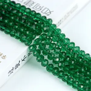 JC Kristall Fabrik günstigen Preis 1/2/3/4/6/8/10/12mm Facettierte Kristall reifen Perlen Rondelle Glasperlen für die Schmuck herstellung
