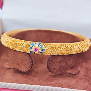 UM Jewelry's Modern 925 Silver NGTC Certified Gold Plated Filament Bracelet Suitable for Both <b>Men</b> Women Daily Wear Wedding - Product Image 6