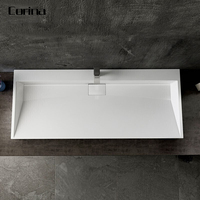 Lavabo mural suspendu de haute qualité avec support lavabo en acrylique salle de bain