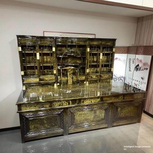Golden Nanmu Big Yeonan Gloomy Multi-function Fujian Origin Office <b>Desk</b> Full Solid Wood Chinese Classical Study High-end 998 Gol - Product Image 3