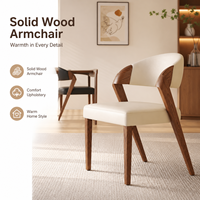 Fauteuil en bois massif avec revêtement en cuir PU souple, design ergonomique pour la maison, les restaurants, les hôtels, usage commercial, style nordique chaleureux