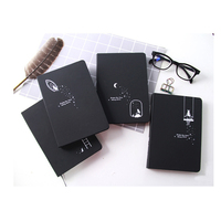 LABON-Cuaderno con impresión personalizada A5, papel negro en blanco, diario artesanal, venta al por mayor
