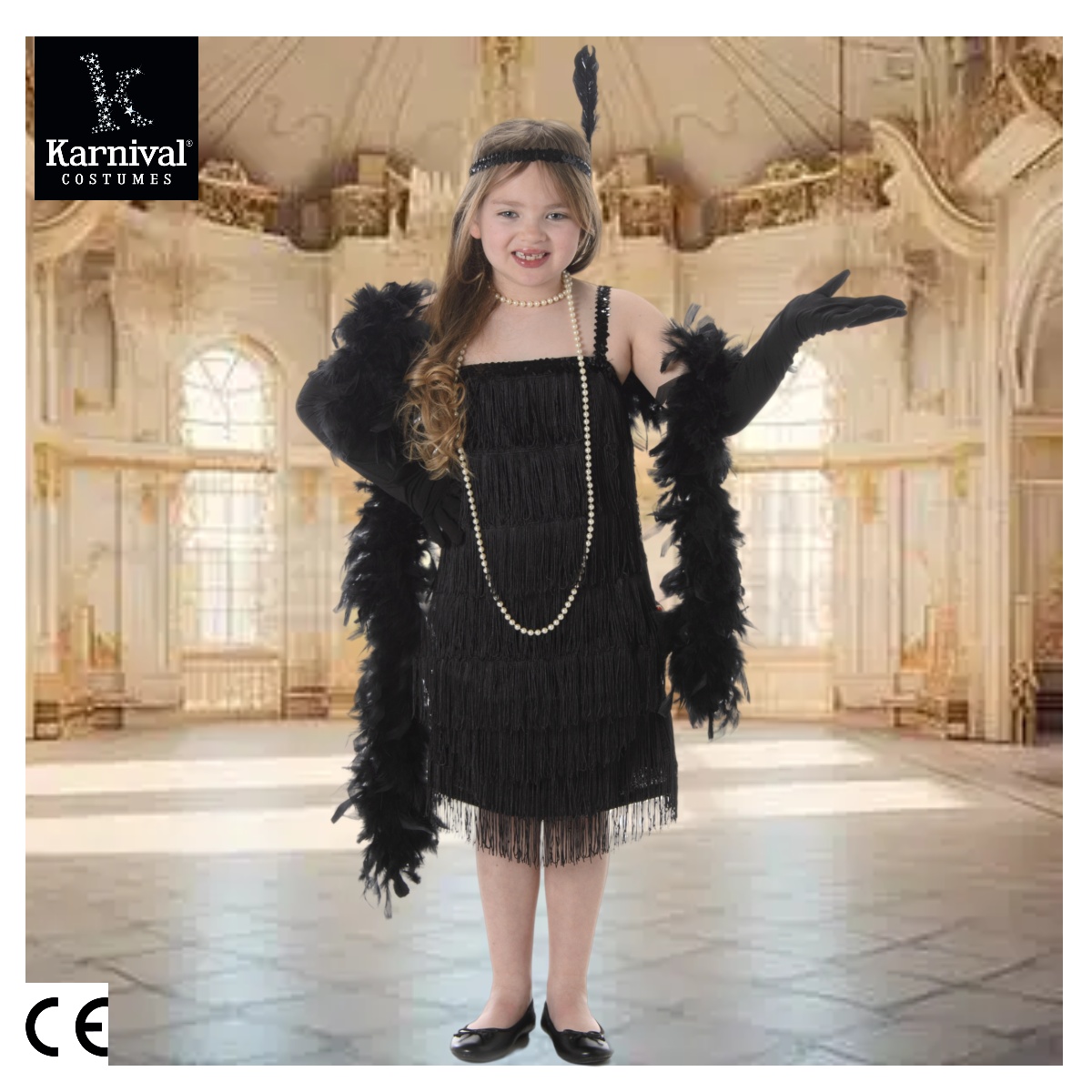 black flapper dress costume Tassel Flapper Dress – 1920s Inspired Party Dress with Feather & Sequi main image 0