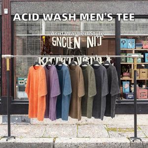 Design Manufacturer T-Shirt Custom Logo Graphic Vintage Acid 100% Cotton Heavyweight MensCustom T Shirt - Product Image 2