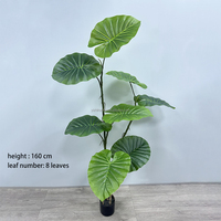 Gros Faux Taro Artificiel Latex Feuilles Vertes Arbre de Décoration pour Paysage Décoration de Jardin