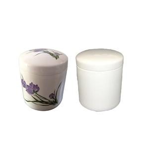 Fournitures funéraires japonaises Pot en <span class=keywords><strong>porcelaine</strong></span> blanche avec impression florale - Product Image 4