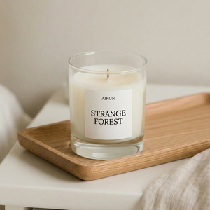 AIKUN Wholesale Natural Soy Wax Clear Glass Jar Scented <b>Candle</b> for Home Fragrance Spa Hotel Wedding Gift Packaging - Product Image 1