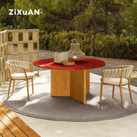Ensemble table et chaises d'extérieur pour hôtel et villa, mobilier de luxe pour jardin, balcon, bistrot, restaurant, chaises rustiques pour plage et piscine