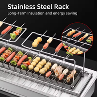 Gril de barbecue commercial automatique à brochettes rotatives, type encastrable, en acier inoxydable, capacité 16 brochettes, pour kebab