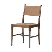 Chaise de salle à manger en bois massif design Wabi-Sabi en noyer antique avec dossier pour meubles de maison et de cuisine