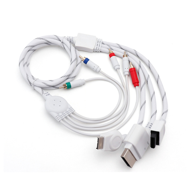 White 1.8m 3-in-1 Multi AV HDTV Component Cable for PS2//Xbox360/Wii