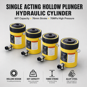 Gato hidráulico de émbolo hueco ENERPAC, modelo RCH-606, estándar, 60 toneladas - Product Image 1