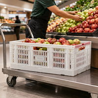 Conteneurs en plastique pliables écologiques fabriqués en Chine, caisses pliantes pour l'agriculture, les supermarchés et l'utilisation pour les légumes