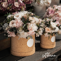 Boîte de fleurs éternelles en rose mélangée, élégante et faite à la main - Prix d'usine, décoration intérieure, Saint-Valentin et Thanksgiving
