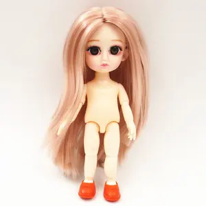 Boneca para crianças, boneca de 16cm multi-juntas corpo e cabeça com múltiplas cores para cabelos, sapatos, boneca de vidro, olhos, maquiagem bjd, brinquedos de meninas