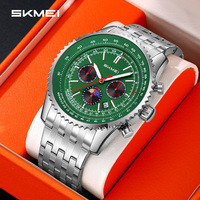 Montre pour homme OEM avec logo personnalisé, style antique simple, mouvement à quartz de haute qualité, acier inoxydable, verre, étanche 3ATM, aiguilles de 47 mm