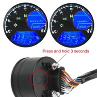 12V Speedometer Sepeda Motor Tachometer Pengukur Bahan Bakar Pengukur Dasbor Dial Odometer Indikator Digital LCD Aksesori Moto Universal