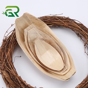 Custom Size <strong>Wooden</strong> Cutlery Box Factory Direct Wholesale Greenism Disposable <strong>Dessert</strong> Salad Food <strong>Tray</strong> Green <strong>Wooden</strong> Sushi Boat <strong>Tray</strong> - Product Image 2