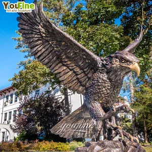 큰 크기 현대 야외 금속 학교 독수리 조각 골동품 청동 독수리 동상