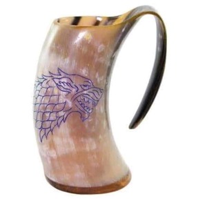 Mug Viking en corne de buffle naturelle de qualité supérieure, fait main, pour servir de la bière, du miad, du café et autres boissons, en vente - Product Image 6