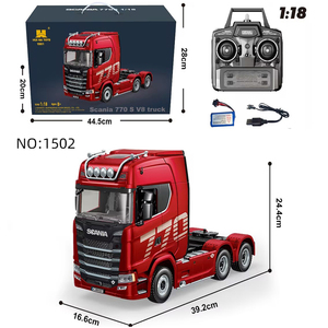 Camion RC en alliage AiJH 1:18 2.4GHZ avec remorque, véhicule d'ingénierie 1501 1502, lumières et sons, <span class=keywords><strong>tracteur</strong></span> télécommandé HUINA 19CH avec remorque - Product Image 5
