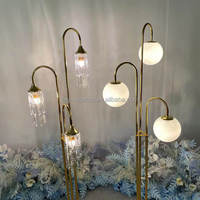 Nouvelles décorations de mariage : Lampe de guidage de chemin à 3 têtes, en fer forgé, style bar à glace et cristal, avec motif arbre de mariage, pour centre de table