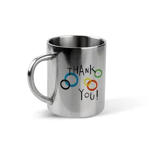 Caneca de viagem de café em branco para bebidas quentes e frias, copo de aço inoxidável 300ml sublimação caneca de água