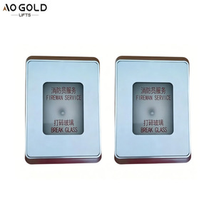 Caja de seguridad contra incendios para ascensor, compatible con <span class=keywords><strong>Otis</strong></span>, de acero inoxidable, ultrafina, empotrada en pared, sin base, con interruptor de incendios y bloqueo de estación base - Product Image 3