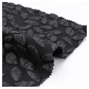 ABAYA FABRIC MANUFACTURER SUPPLY Wholesale 3D Floral Jacquard Abaya Fabric Formal Black For Dubai Muslim Dresses