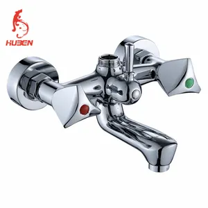High Quality Chromed Home Use Popular Bathtub Faucet Double Handle Shower Mixer With Faucet With Zinc Dual Handle