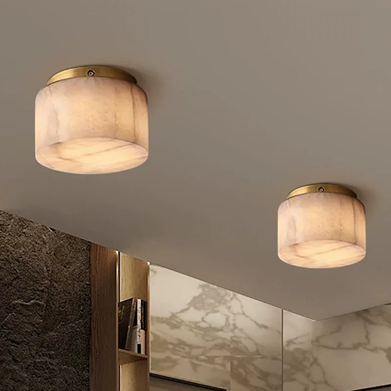 Professional Supplier Residential Villa Modern Ceiling Lamps Brass Alabaster LED Custom-made Ceiling Light