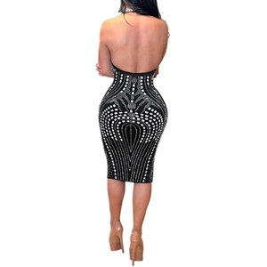 Nuevo Vestido de Fiesta para Mujer, sin Espalda, sin Mangas, con Detalles de Malla de Poliéster y Seda de Leche, a la Moda - Product Image 2