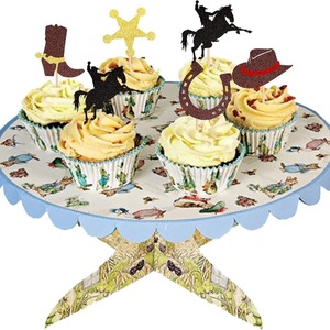 DAMAI Cowboy Cupcake Toppers paillettes <span class=keywords><strong>cheval</strong></span> chapeaux bottes Cupcake pics <span class=keywords><strong>thème</strong></span> occidental bébé douche fête d'anniversaire <span class=keywords><strong>gâteau</strong></span> décor fournitures - Product Image 4
