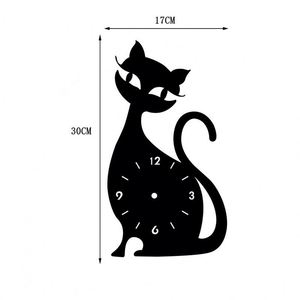 Creative Cute Cat Wall <b>Clock</b> Acrylic <b>Digital</b> <b>Clock</b> Wall Sticker Cartoon Quartz Watches for Living Room Bedroom Decoration - Product Image 6