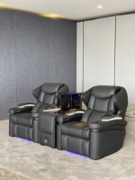 Cuir noir VIP meubles de théâtre de première classe intérieur de maison villa studio médias inclinable chaise maison cinéma luxe inclinables