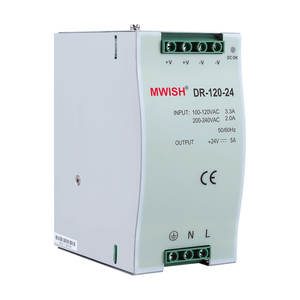 Hafif ve taşınabilir Mwish <span class=keywords><strong>Dr</strong></span>-120-24 120W 24V 5A rüzgar elektrikli ekipmanlar Din ray Switching anahtarlama güç kaynağı - Product Image 3
