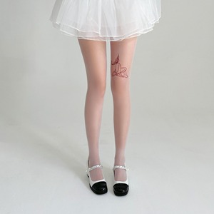 Da donna <span class=keywords><strong>con</strong></span> fiocco in seta nera nuovo disegno a farfalla balena stampato <span class=keywords><strong>collant</strong></span> sottili Sexy <span class=keywords><strong>con</strong></span> colori della pelle - Product Image 3