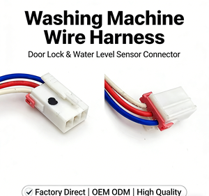 Замок дверцы стиральной машины, датчик уровня воды, впускной клапан, соединительный штекер дренажного насоса, жгут проводов - Product Image 1