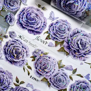 2M/Rol Bloemendecoratie Creatief Handgemaakt Collage Handboek Materiaal Groothandel Handboek Speciaal Materiaal Rose Pet Tape