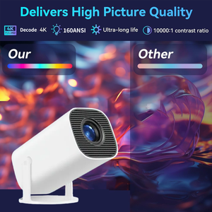 Máy chiếu di động có wifi và bluetooth, hỗ trợ 4K 1080P, Máy chiếu phim trong nhà/ngoài trời với hệ thống video - Product Image 3