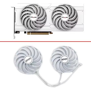 พัดลมระบายความร้อนสีขาว2ชิ้นพัดลมจีพี <span class=keywords><strong>RX6750</strong></span>เอเอ็มดี4Pin FDC10U12D9-C สำหรับแฟนการ์ดแสดงผล D6แซฟไฟร์ <span class=keywords><strong>RX6750</strong></span>เกอร์12กรัม - Product Image 1